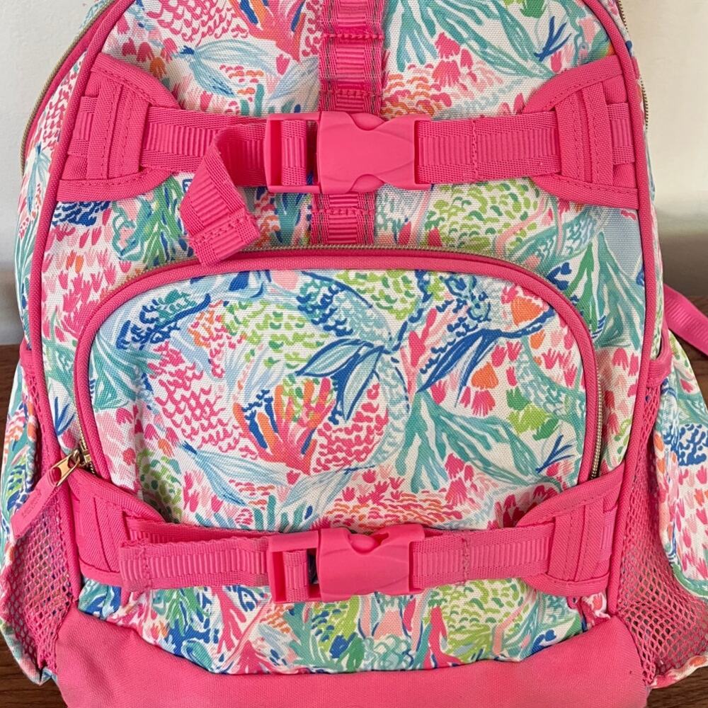 Lilly Pulitzer for Pottery Barn Kids Mackenzie Mermaid Cove Backpack School - Picture 3 of 9